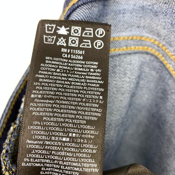 7 For All Mankind Jen7 Ankle Skinny Jeans Womens Sz 6 Medium Wash Stretch Denim - Picture 7 of 8